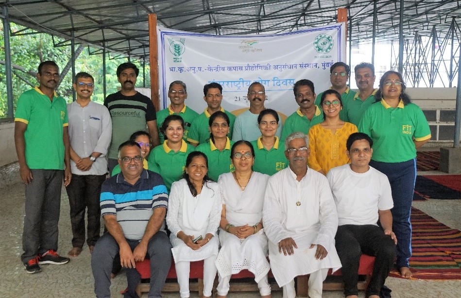 ICAR-Central Institute for Research on Cotton Technology, Mumbai celebrated 42nd DARE-ICAR-CIRCOT public awareness campaign under India @75 with celebration of International Yoga Day-2022 on 21.06.2022 Image-1