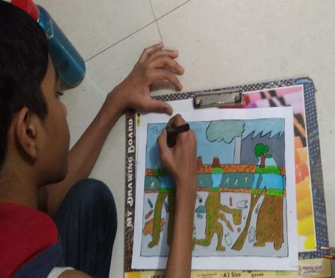 Swachh Bharat Abhiyan drawing clean India oil pastel color | how to draw