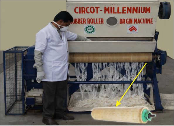 DR gin mounted with Self Grooving Rubber Roller