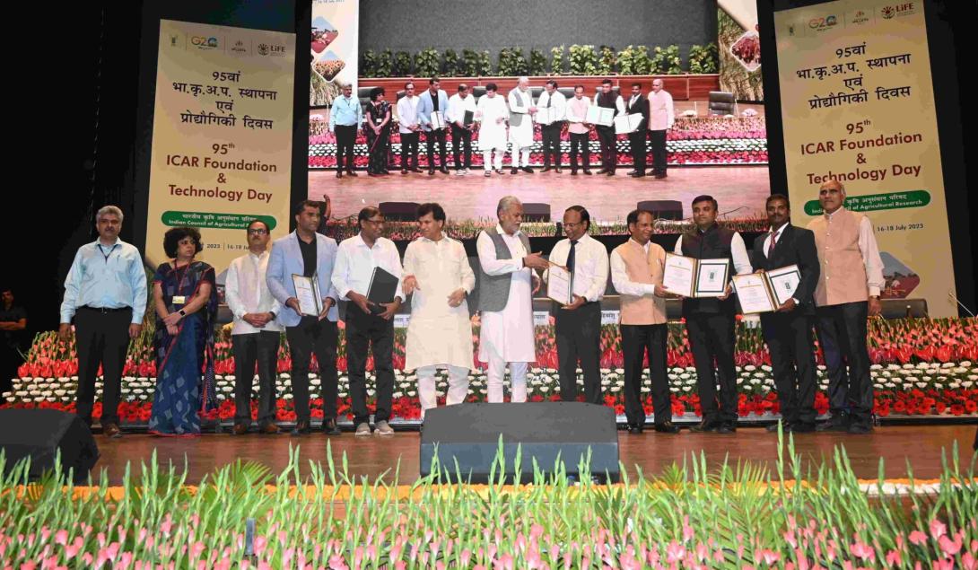 Image of Release of cotton based heat generating textiles developed by ICAR-CIRCOT on 95th ICAR Foundation Day and Technology Day on 16th July’2023